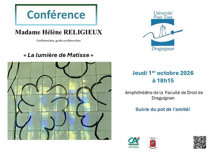 Conférence - La lumière de Matisse