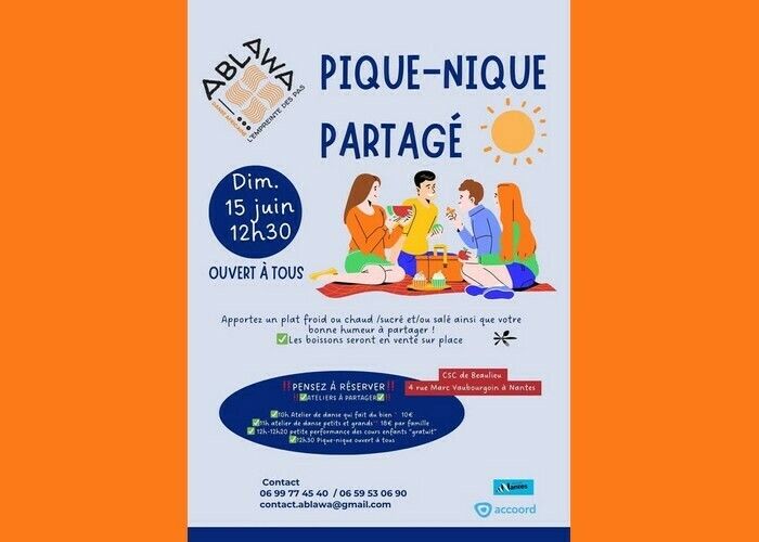 Pique-nique partagé - Atelier danse - avec Ablawa, les danses d'ailleurs, d'ici