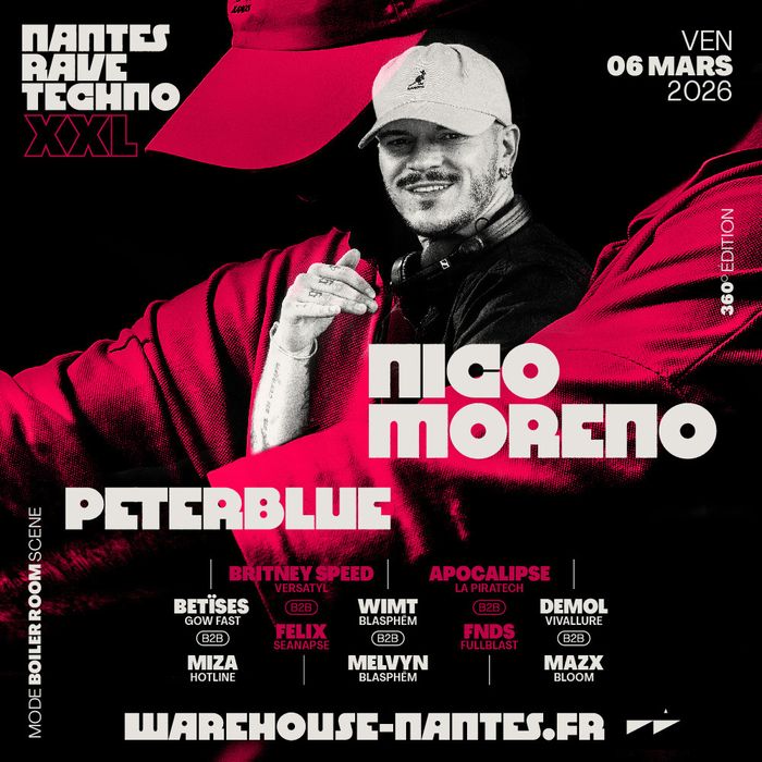 Nantes Rave Techno XXL w/ Nico Moreno, Peterblue & more