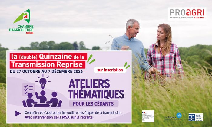 LA (DOUBLE) QUINZAINE DE LA TRANSMISSION : Atelier thématique le 17 novembre 2026