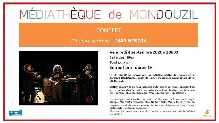 Concert Musique occitane – Mar Nostra - Vendredi 4 septembre