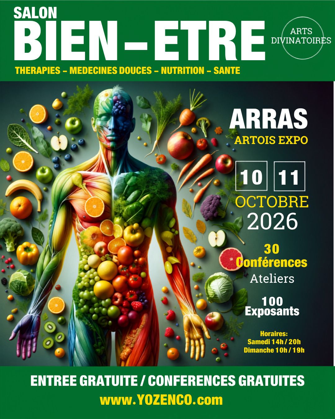 Salon Bien-être, Nutrition, Médecines Douces et Arts Divinatoires à Arras - 4ème édition