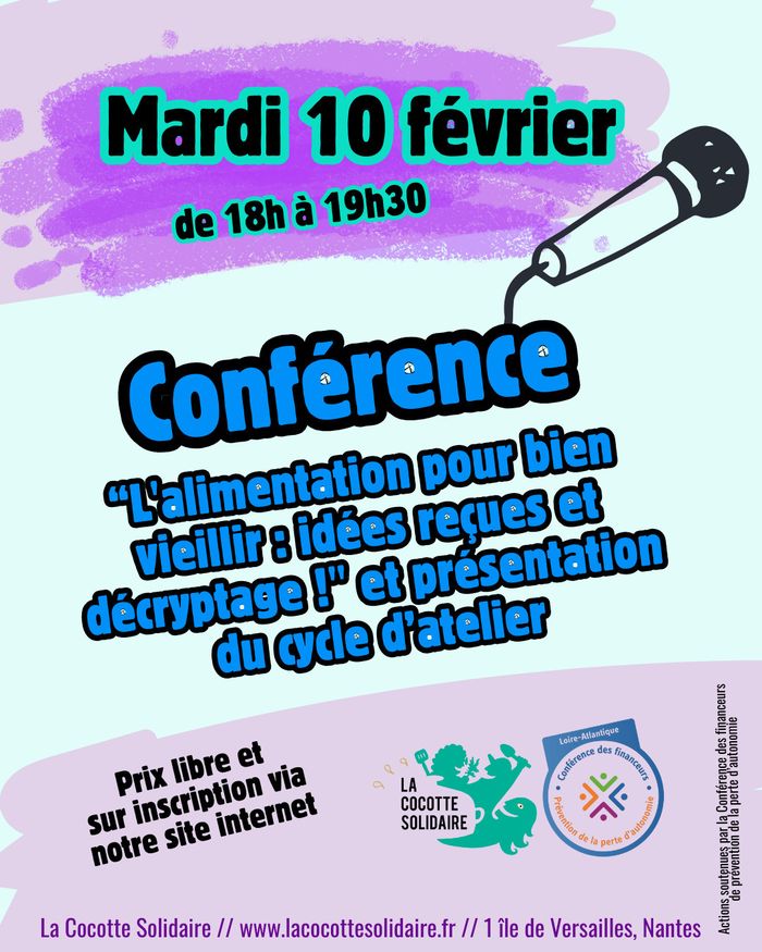 Conférence "L'alimentation pour bien vieillir : idées reçues et décryptage!" et présentation du cycle d'atelier