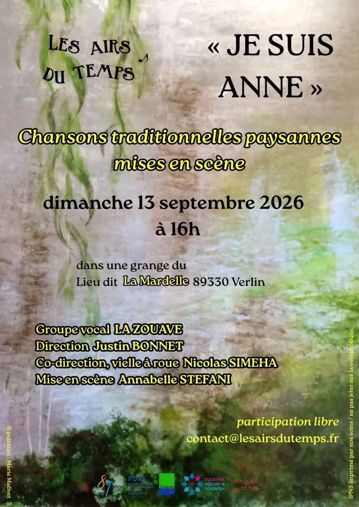 Affiche — Concert de La Zouave "Je suis Anne"