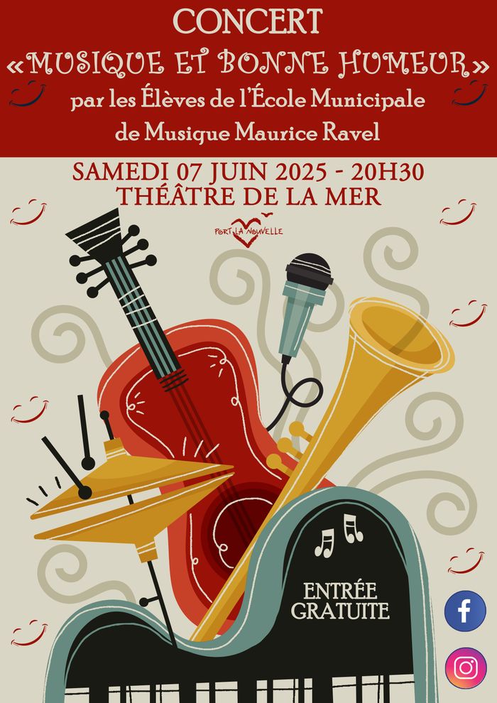 CONCERT "MUSIQUE ET BONNE HUMEUR" par les élèves de l'école de musique municipale de Port-La Nouvelle