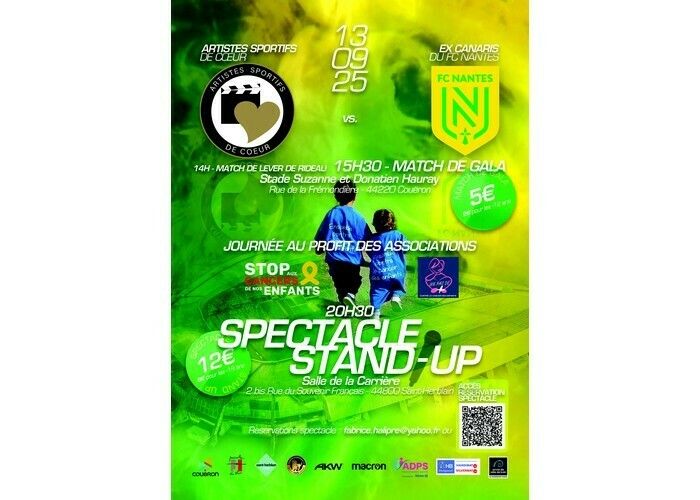 Match de gala de football - Ex-canaris du FC Nantes VS Artistes Sportifs de Coeur