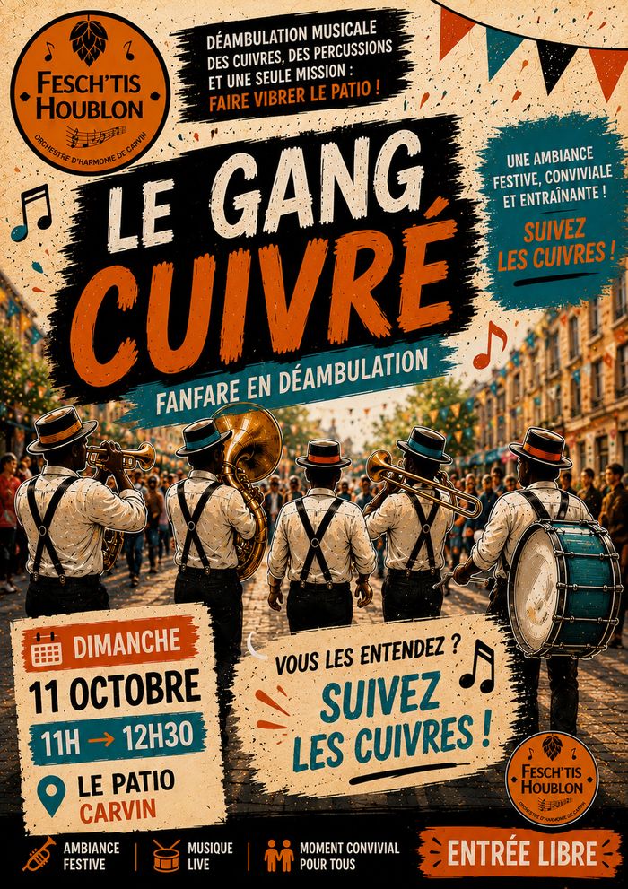 Affiche — Le Gang Cuivré Déambulation musicale