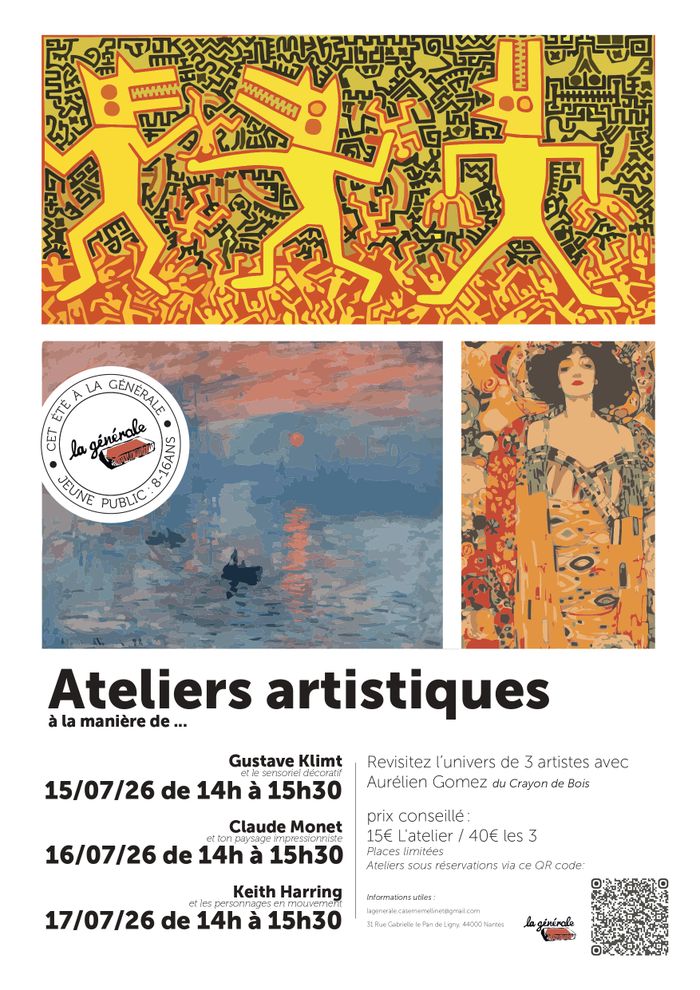 STAGE Ateliers artistiques jeune public (8-16 ans)