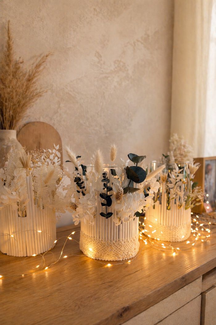 Atelier de création de photophore en fleurs séchées