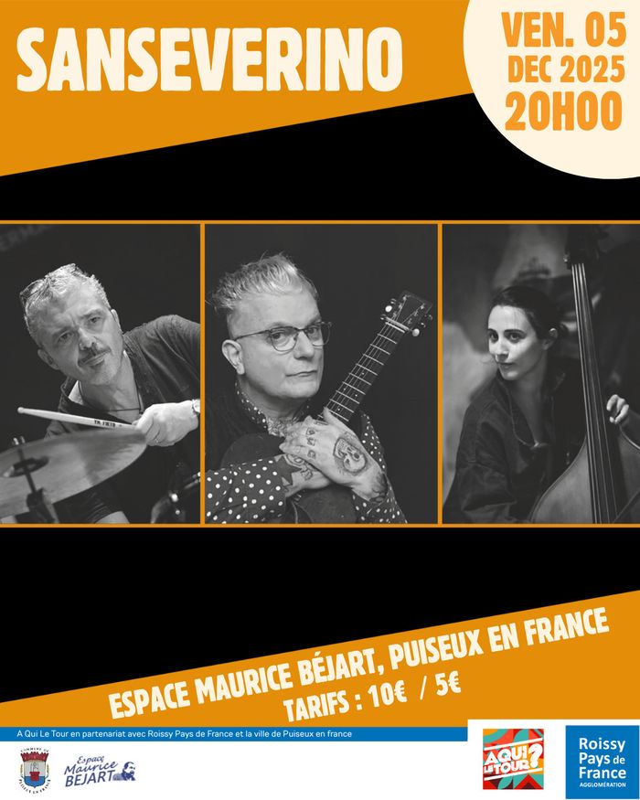 Sanseverino se produira en trio avec Blanche Stromboni à la contrebasse et Stéphane Huchard à la batterie.