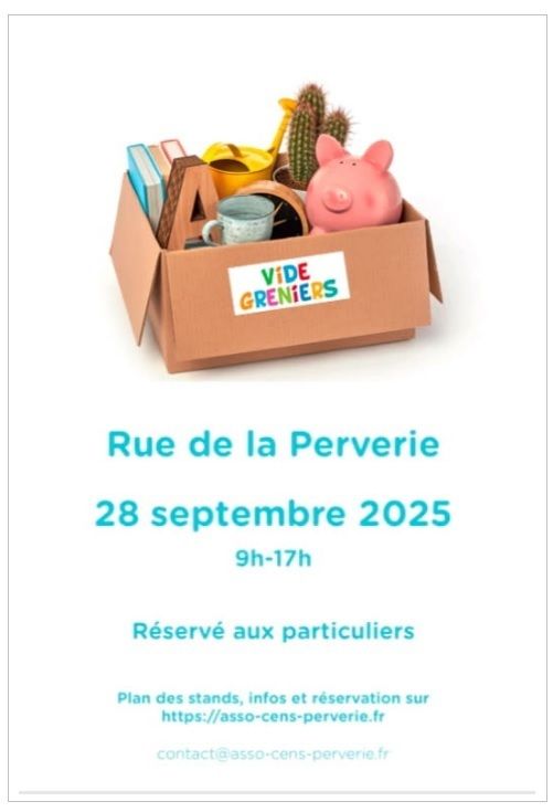 Deuxième vide-grenier de l'association Cens Perverie