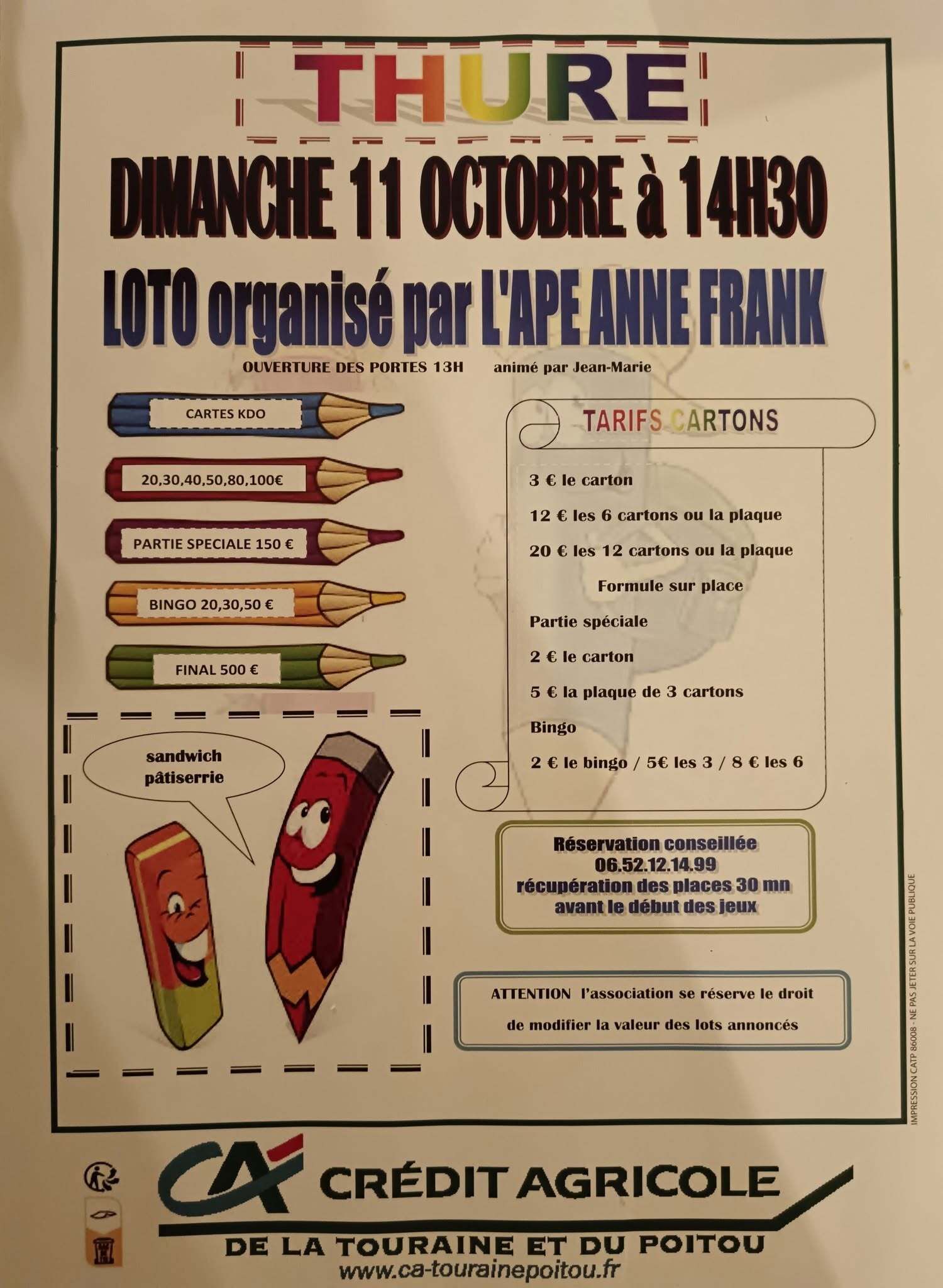 🎱L’APE Anne Frank organise son loto