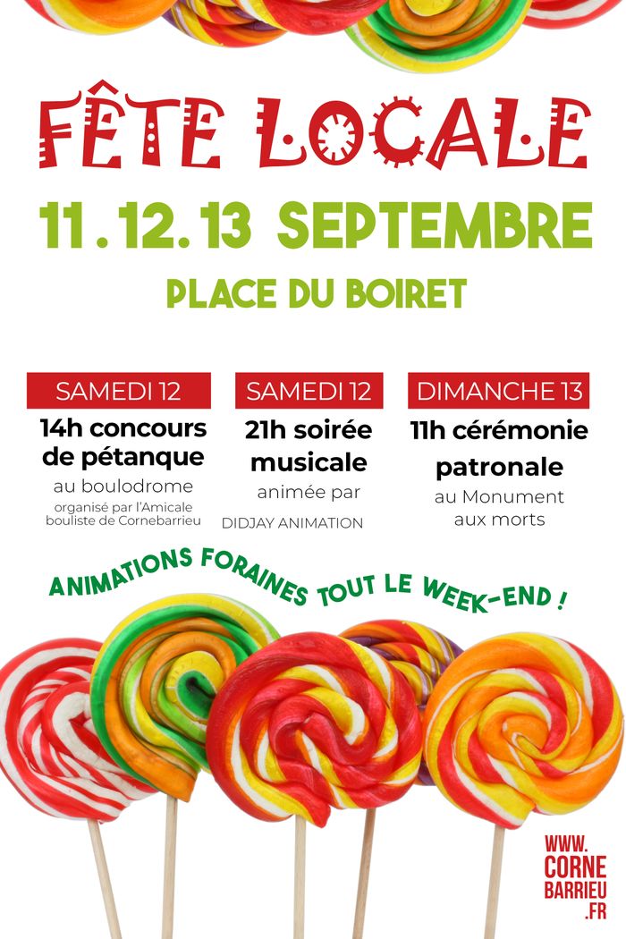 Cornebarrieu en fête les 11, 12, 13 sept. au Boiret