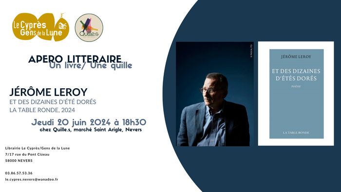 Apéro Littéraire avec Jérôme Leroy chez Quille.s