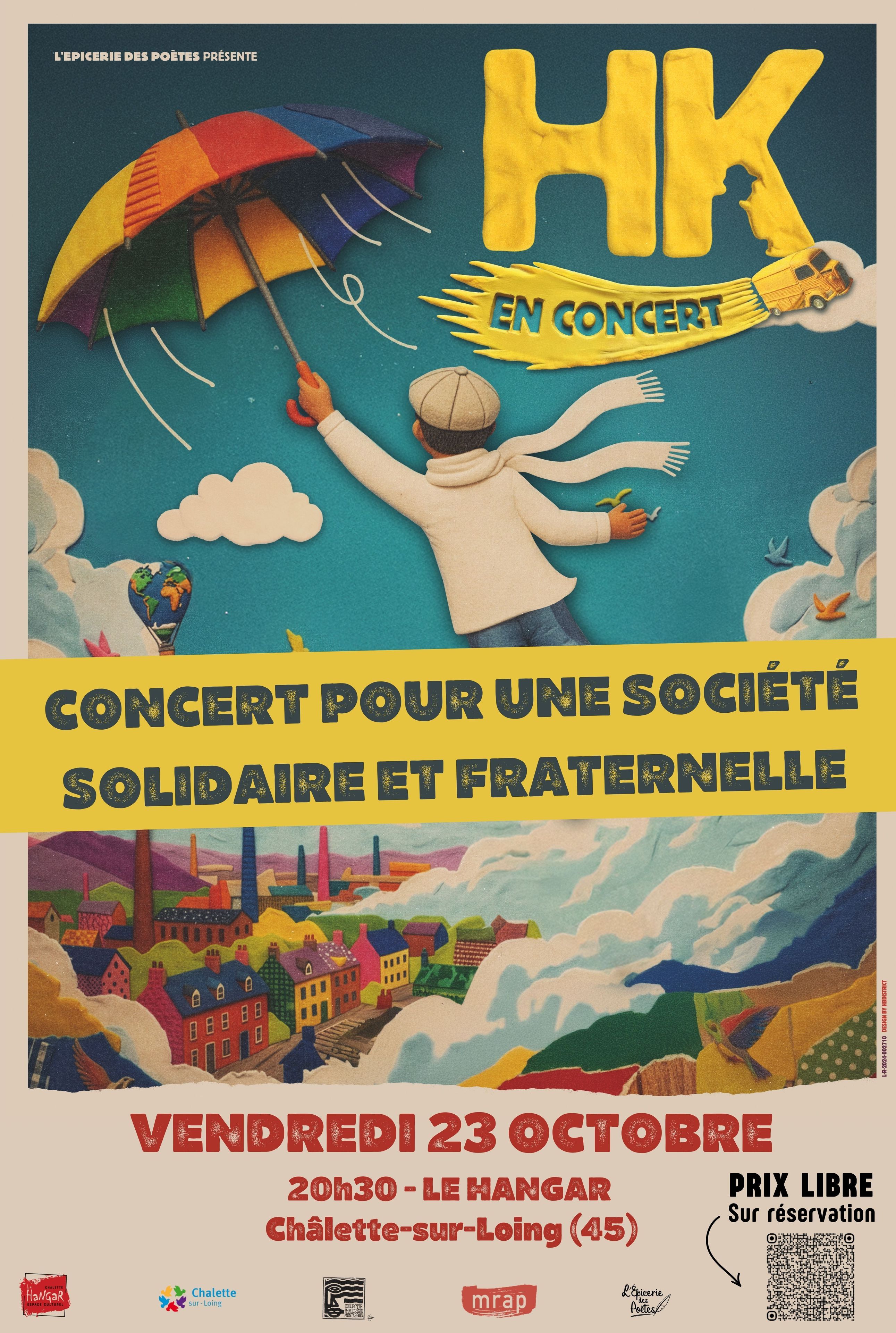 23 octobre 2026 - Concert solidaire et fraternel avec HK à Chalette-sur-Loing (45)