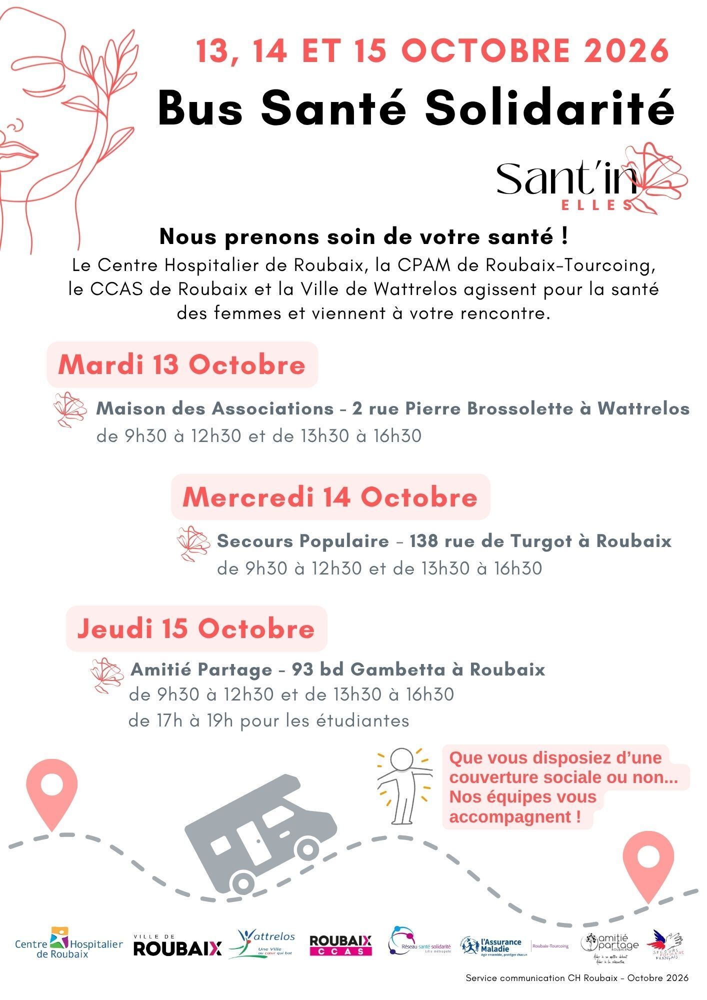 Bus Santé Solidarité - Sant'in Elles - Octobre Rose