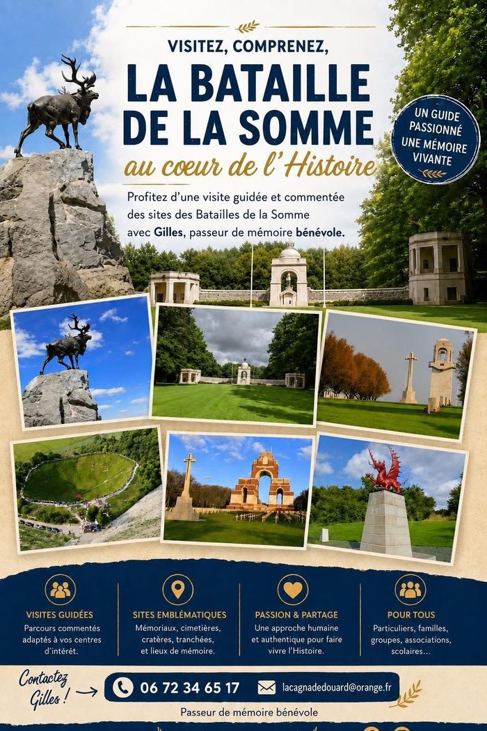 Visites guidées des lieux ou s’est déroulée la Bataille de la Somme