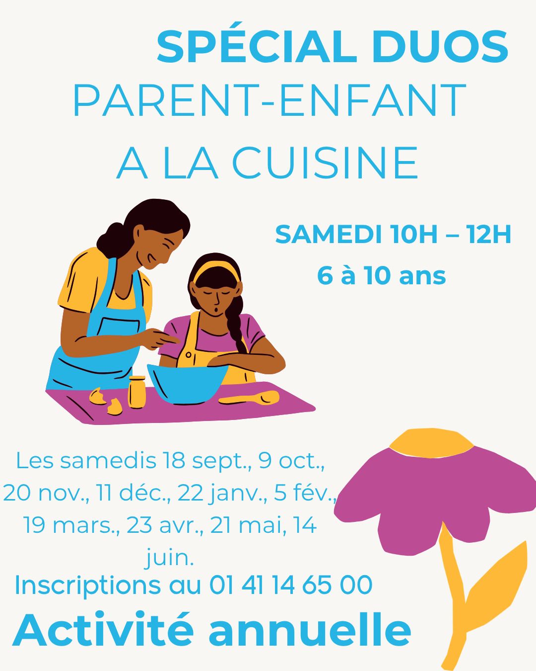 Parent-enfant à la cuisine