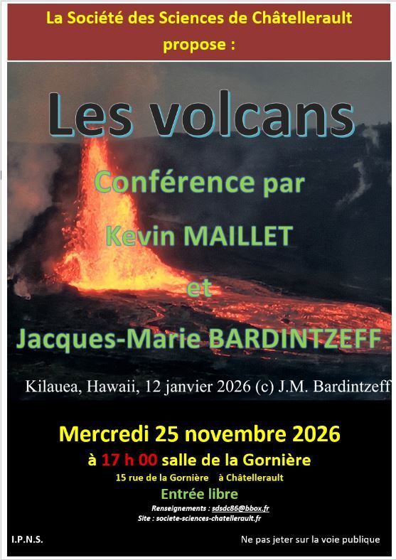 Les volcans, conférence par Kevin Maillet et Jacques-Marie Bardintzeff
