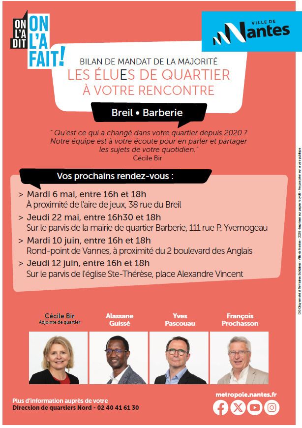 Les élues et élus de quartier à votre rencontre