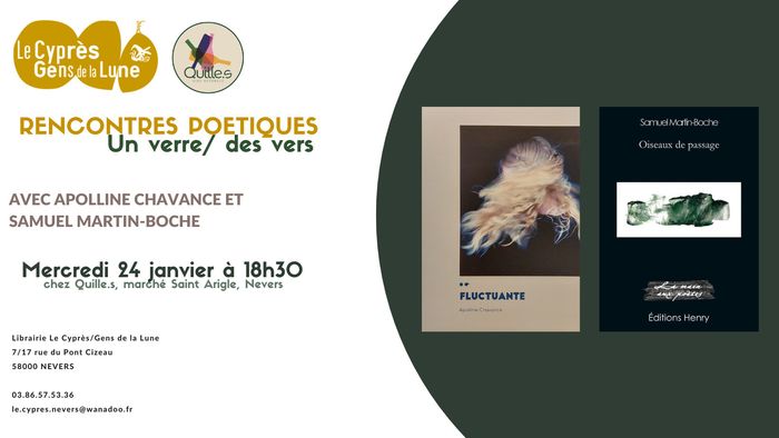 Rencontres poétiques : Apolline Chavance et Samuel Martin-Boche