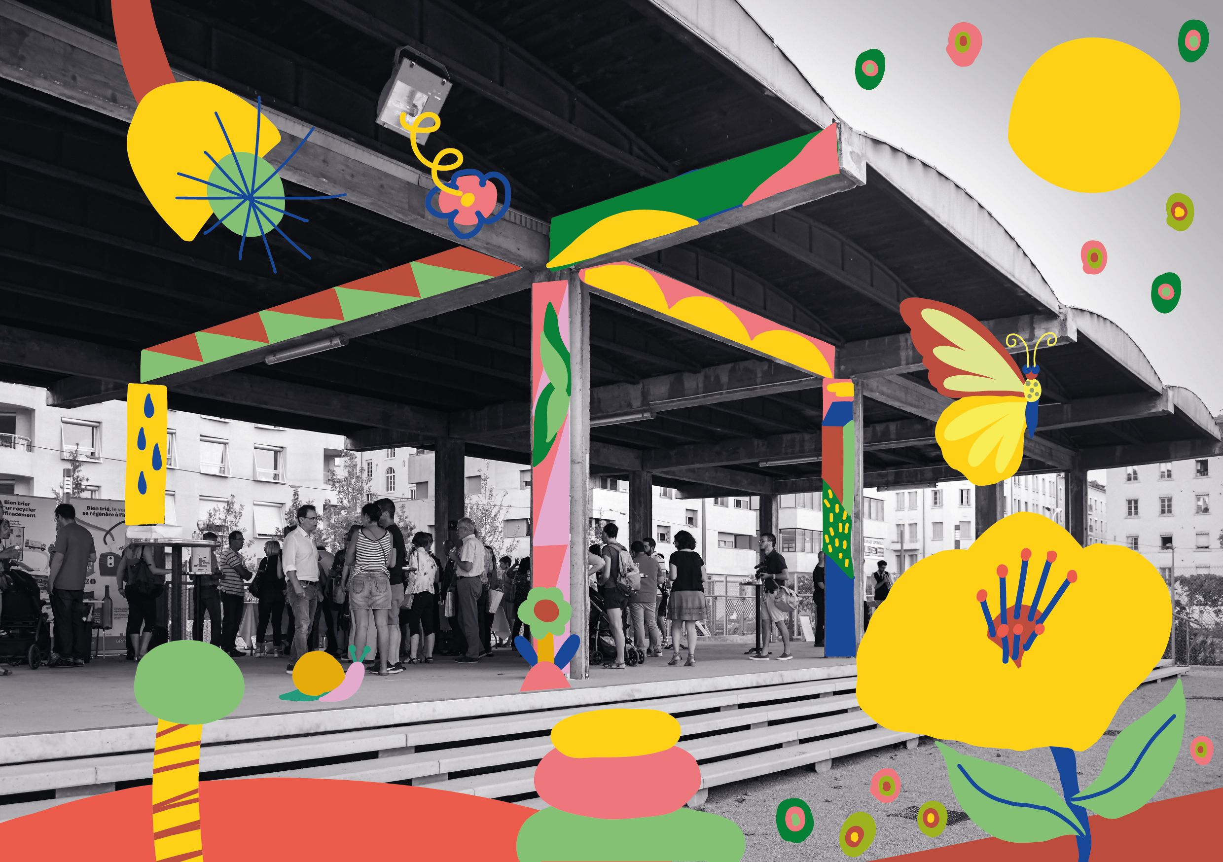 Donne des couleurs à ton quartier de la Confluence à Lyon (oeuvre participative et artistique)