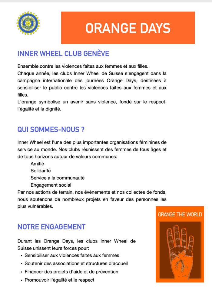 InnerWheelClubGenèvesoutientOrangeDays