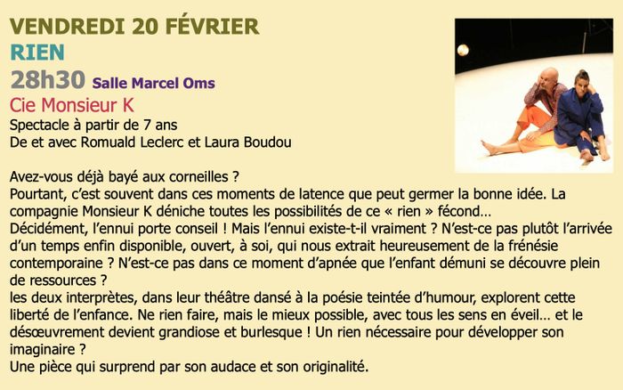 Spectacle Rien par la Cie Monsieur K