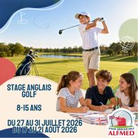 Stage Anglais & Golf (8-15 ans) - Juillet 2026