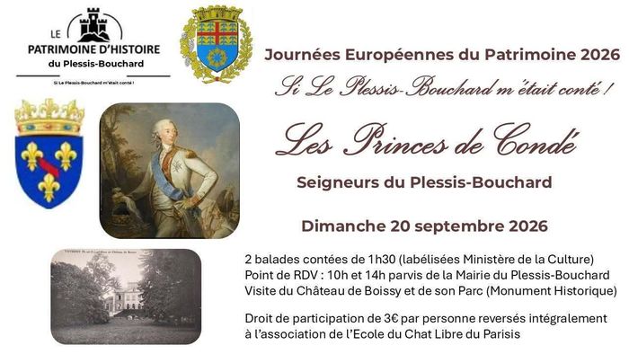 Les amoureux du patrimoine sont invités à vivre une expérience inédite : une balade contée d'1h30, entièrement consacrée à l’histoire fascinante de la famille de Condé qui résida au château de Boissy