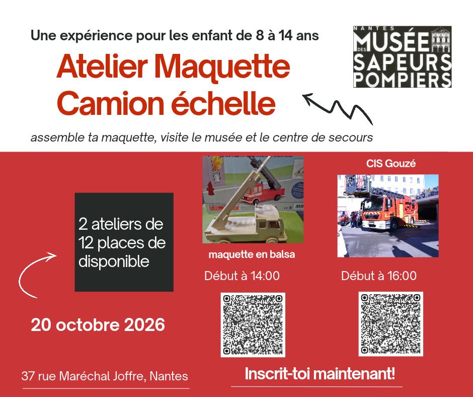 Atelier enfants (8 à 14 ans) au musée des Pompiers