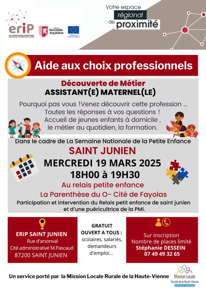 Venez découvrir le métier d'assistant(e) maternel(le)