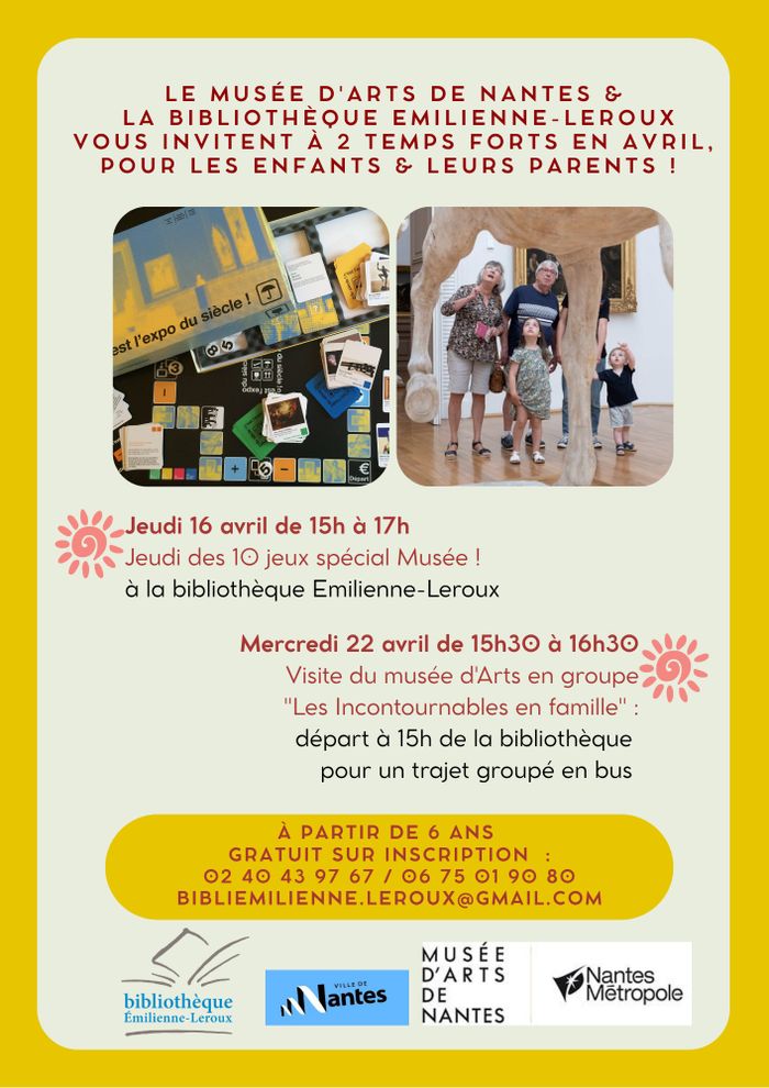 Pendant les vacances d'avril, partez au Musée des Arts avec la bibliothèque associative !