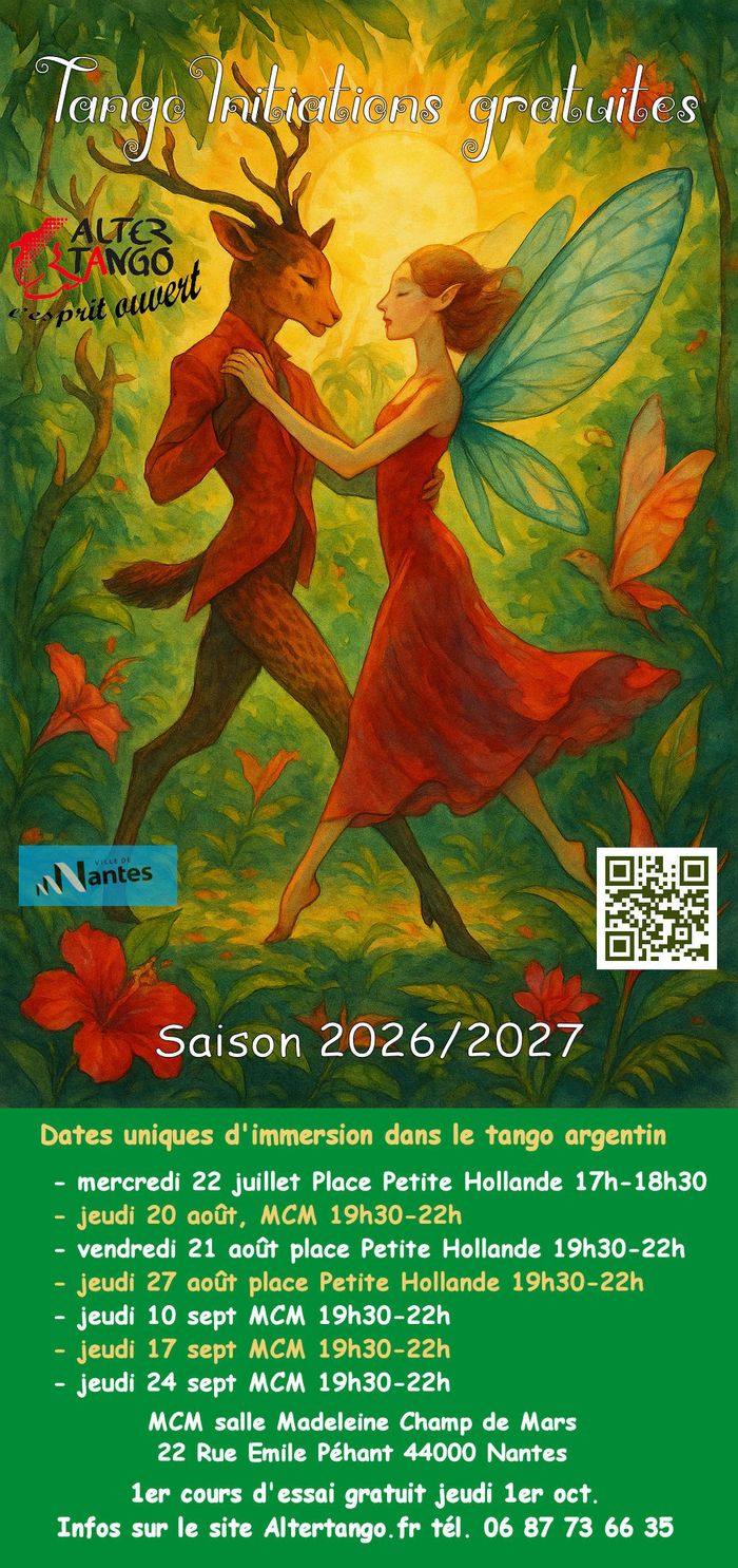 Les Initiations de tango gratuites de Madeleine Champ de Mars