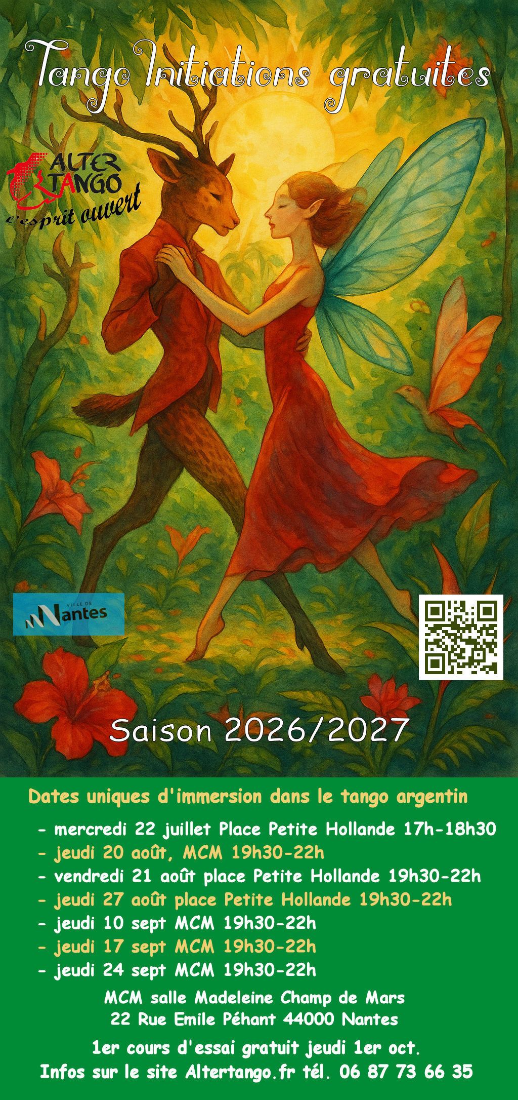 Les Initiations de tango gratuites de Madeleine Champ de Mars