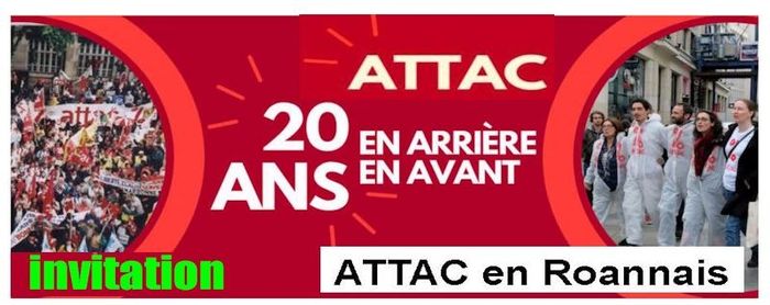 (Conférences, expositions, stands, musique...) pour les 20 ans d'Attac à Mably