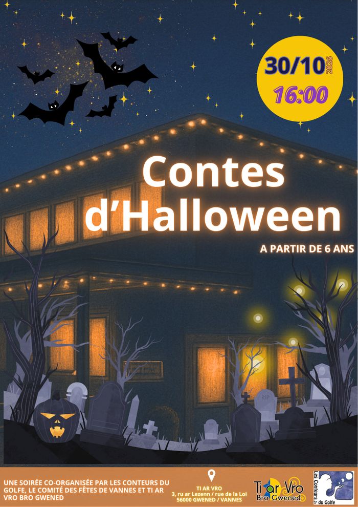 Les Conteurs du Golfe et le Comité des fêtes de Vannes vous proposent un après-midi contes d’Halloween.