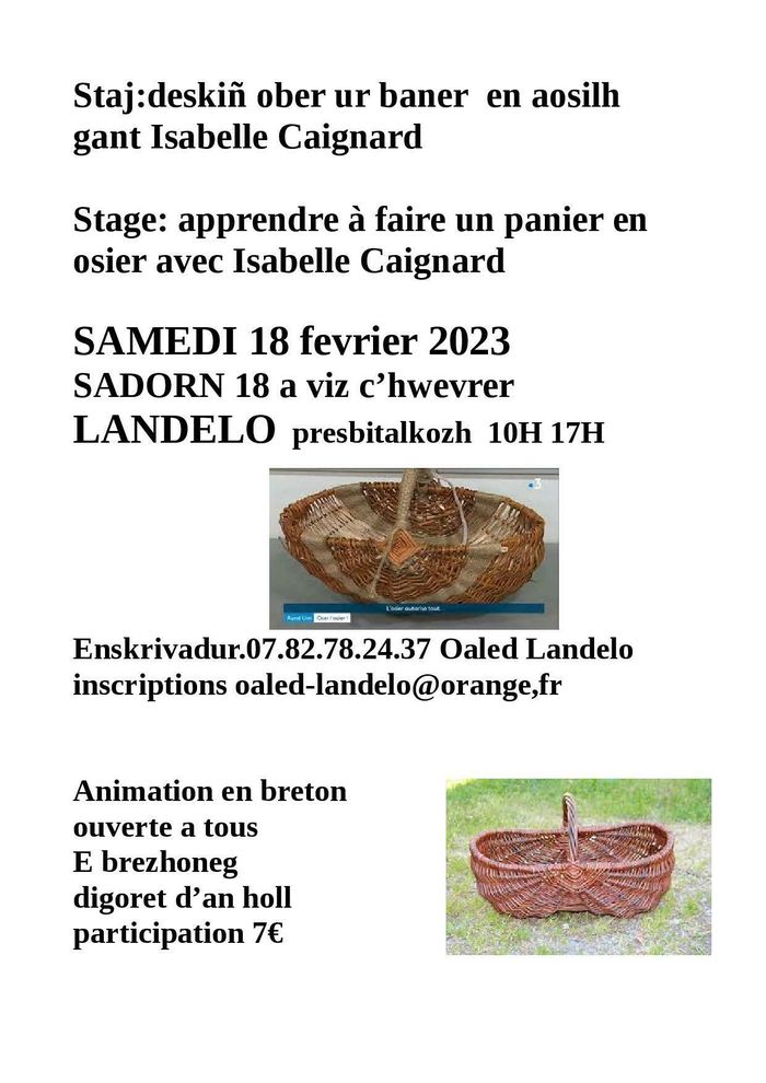 Atelier de fabrication de paniers