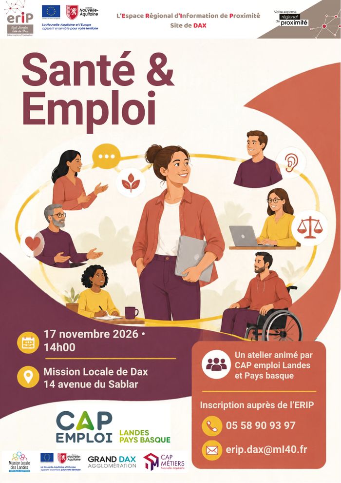 Atelier interactif avec Cap Emploi sur la santé et l'emploi, les interlocuteurs clés et vos droits (inaptitude, handicap RQTH/BOE).