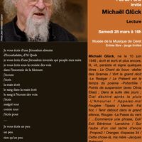 Printemps des Poètes - Lecture Michaël Glück