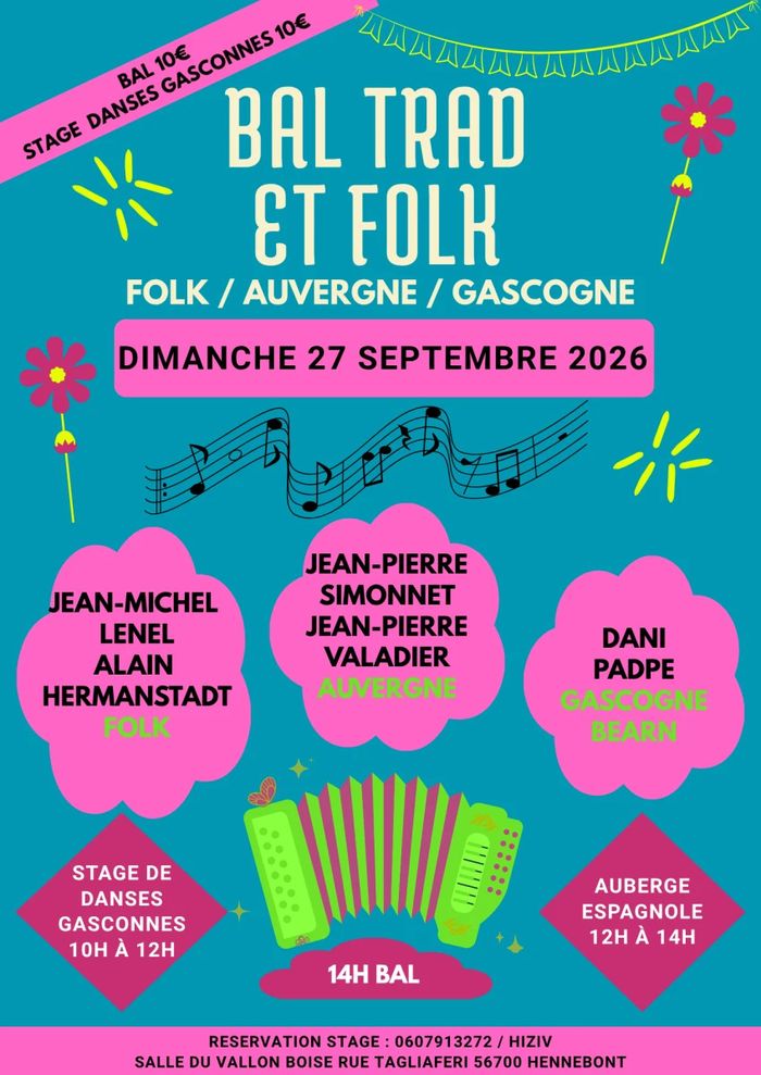 Affiche — Bal Folk, Auvergne et Gascogne