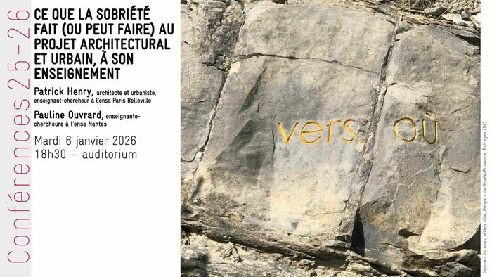 Ce que la sobriété fait (ou peut faire) au projet architectural et urbain et à son enseignement.