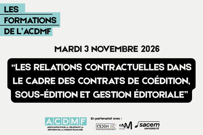 Affiche, Les relations contractuelles dans le cadre des contrats de coédition, de sous-édition et de gestion éditoriale