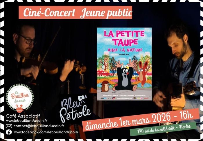 Ciné Concert «La Petite Taupe», avec le duo Bleu Pétrole