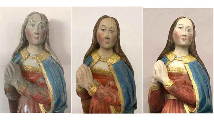 Admirez des statuettes rongées par les siècles maintenant restaurées