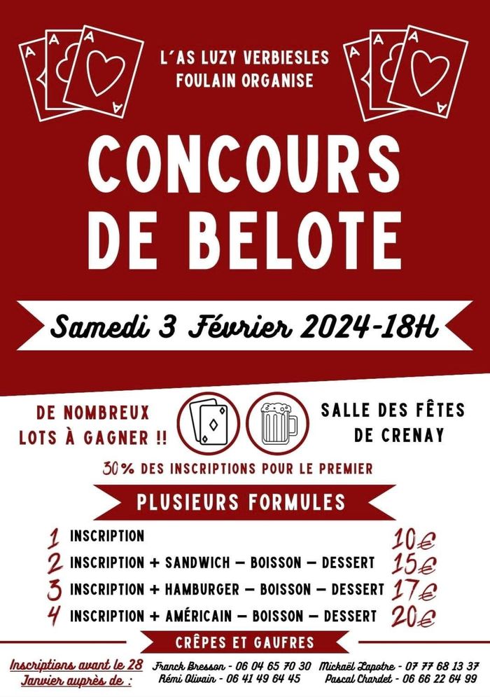 Concours de Belote à Crenay
