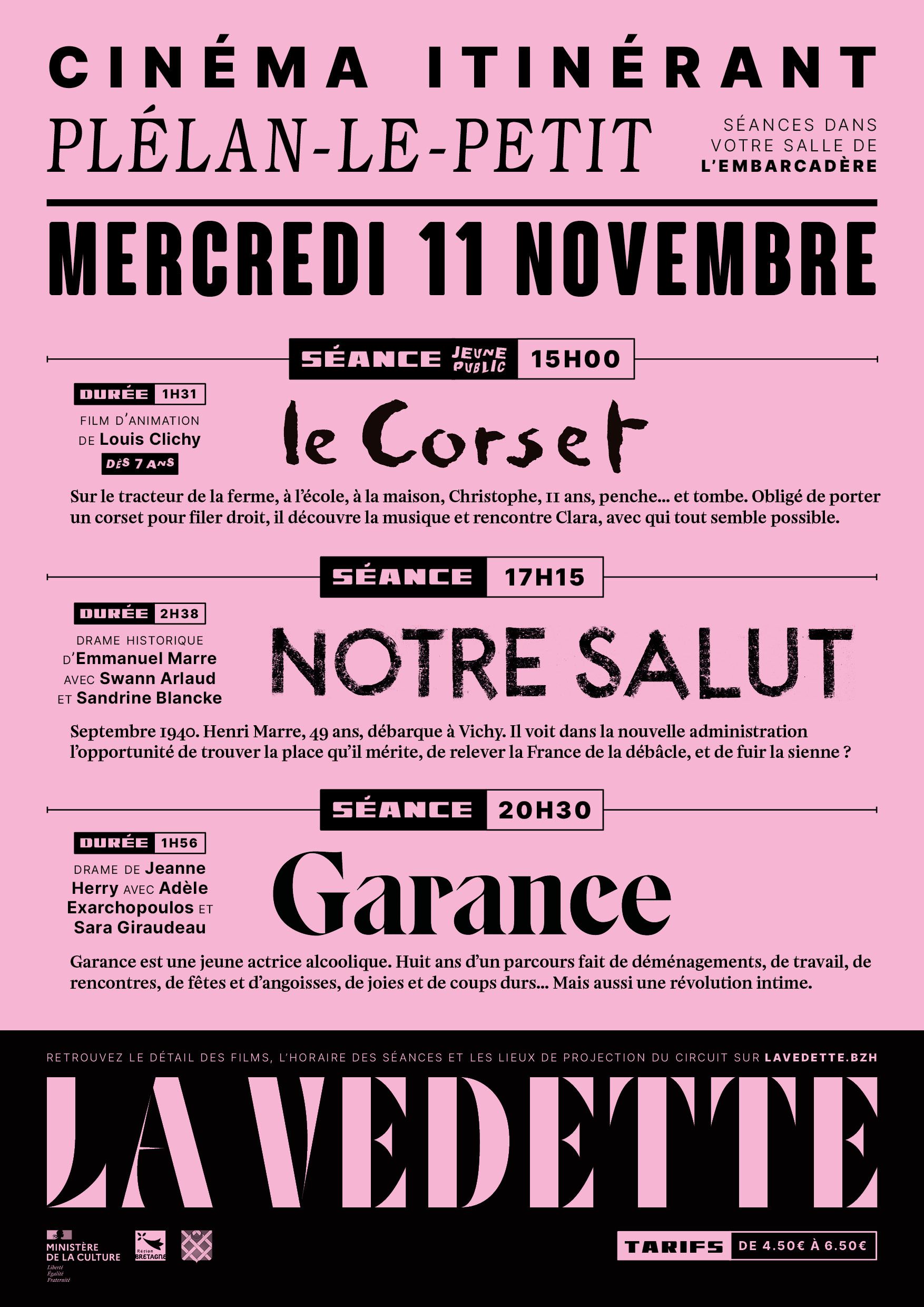 Cinéma itinérant à Plélan le Petit le 11/11/2026