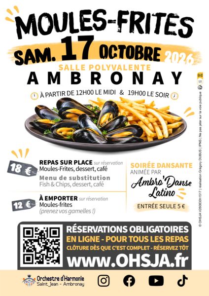 OHSJA Mussels and Fries Day and Dance Evening in Ambronay