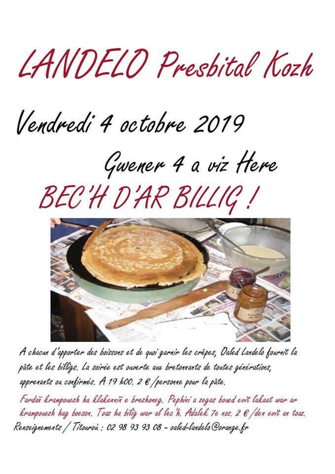 Bec'h d'ar billig (repas crêpes en breton) à Landeleau