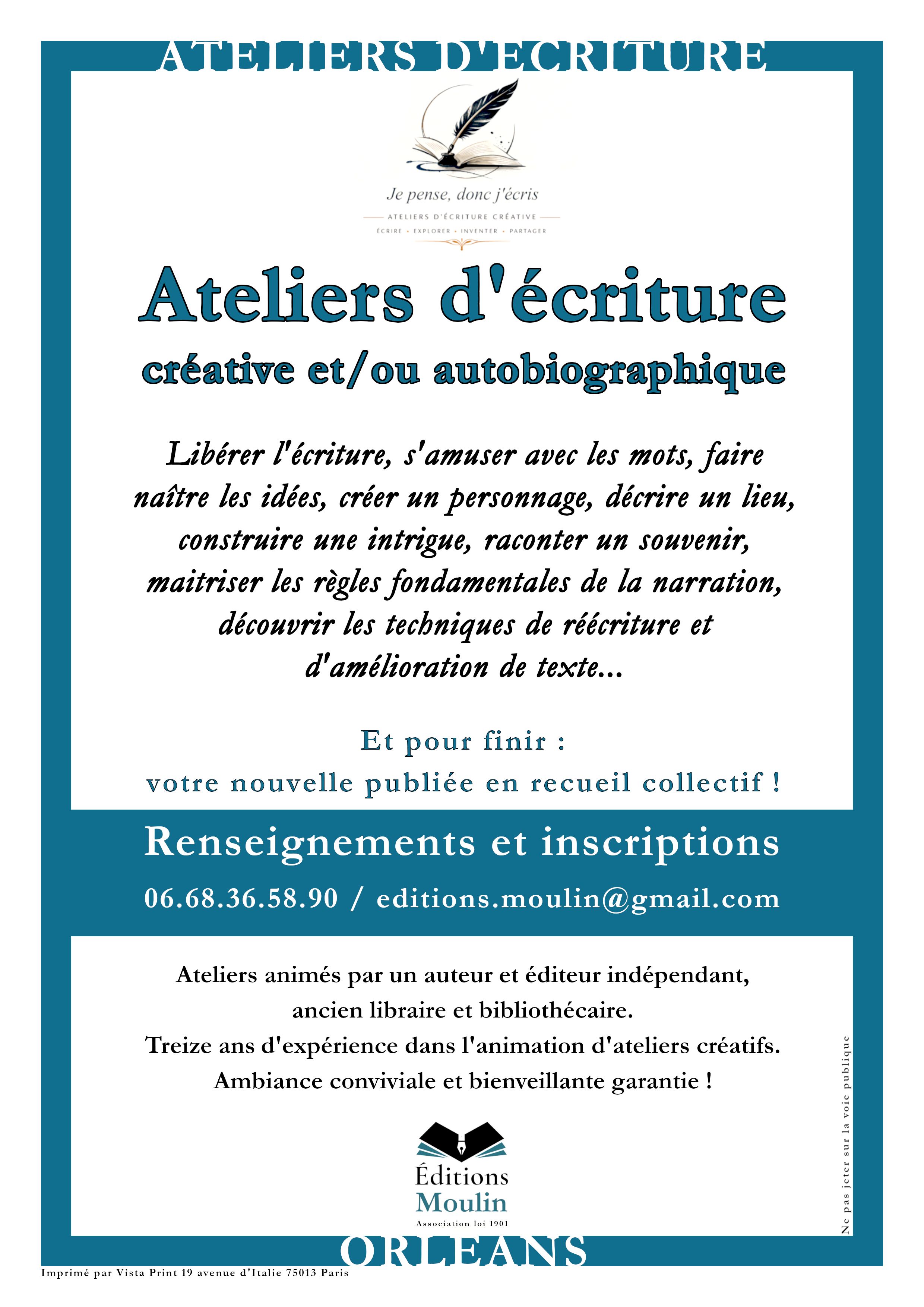 Ateliers d'écriture créative